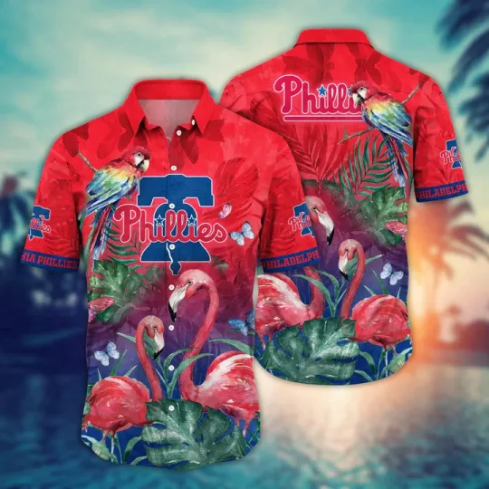 Philadelphia Baseball Flamingo Escape Summer Aloha Unisex Hawaiian Shirt
