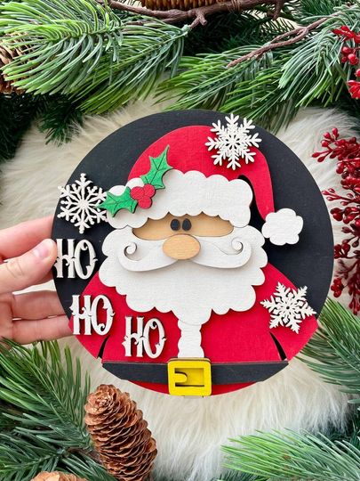 Discover Santa Christmas Door Hanger, Xmas Decor, Xmas Gift