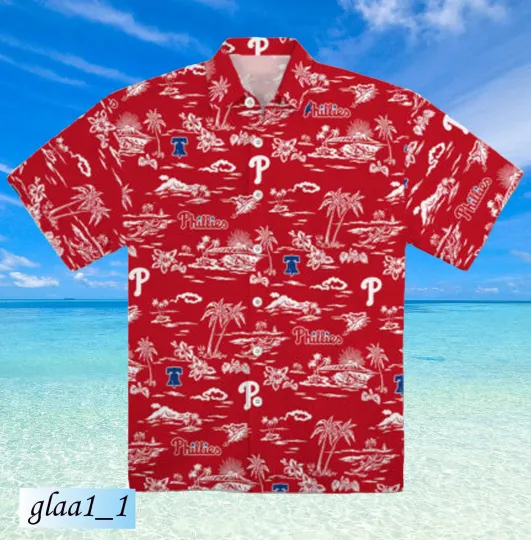 Palm Tree Philadelphia Hawaiian Shirt Summer Holiday Gift Baseball Hawaiian Shirt
