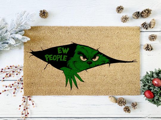 Ew People Doormat | Funny Christmas funny character Doormat | Front Door Mat | Christmas Gift | Funny Doormat | Christmas Doormat | Holiday Doormat