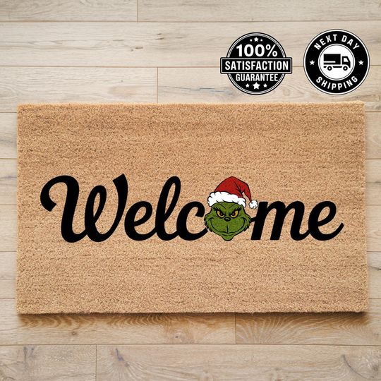 Discover Welcome funny character Doormat, Funny Holiday Doormat, funny character Outdoor Mat, Funny Christmas Mat, Christmas Gift, Holiday Porch Decor, Xmas Decor