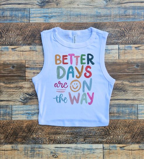 Discover Better Days Mental Health Crop Tank, Affirmations Positivity Baby Tee, Mental Health Crop, Womens Happy Health Summer Tank