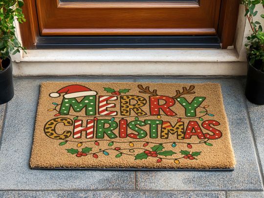 Discover Hello Christmas Door Mat, Merry Christmas Mat,Christmas Porch Decor, Holiday Doormat, Christmas Gift Door Mat, Front Door Mat, Holiday Decor