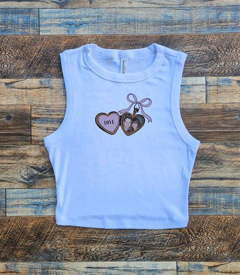 My Man Boyfriend Locket Baby Tee, Lover Your Photo Locket Bow Crop, Husband Wife y2k tee, Cute relationship tshirt, Coquette tank top
