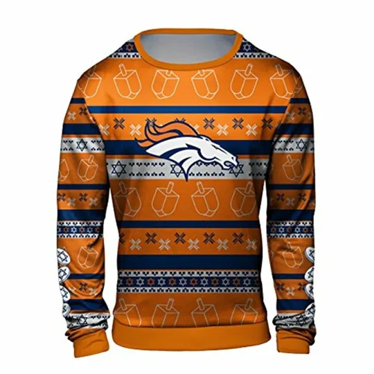 Denver Football Team Broncos Ugly Sweater, Football Ugly Sweater