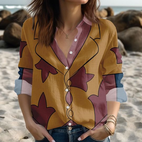 Discover Halloween Jumba Jookiba Blouse Shirt, Lilo And Stitch Character Cosplay Costume, Disney Cartoon Women Shirt, Movie Linen-Look Shirt