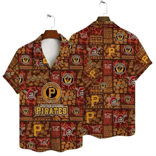 Pittsburgh Piirrates Retro Patchwork Hawaiian Shirt Summer Aloha, Gift for Fan