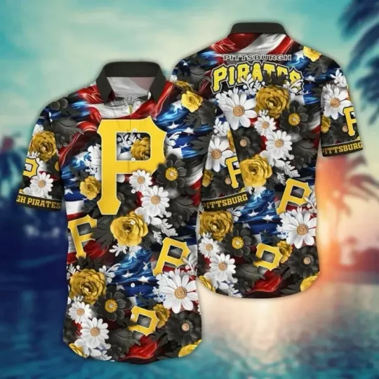 Pittsburgh Piirrates Floral Freedom Hawaiian Shirt Summer Aloha, Gift for Fan