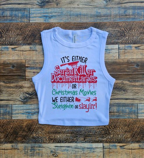 christmas horror crop top, serial killer crop top, christmas movies crop top, christmas movies serial killer oversized