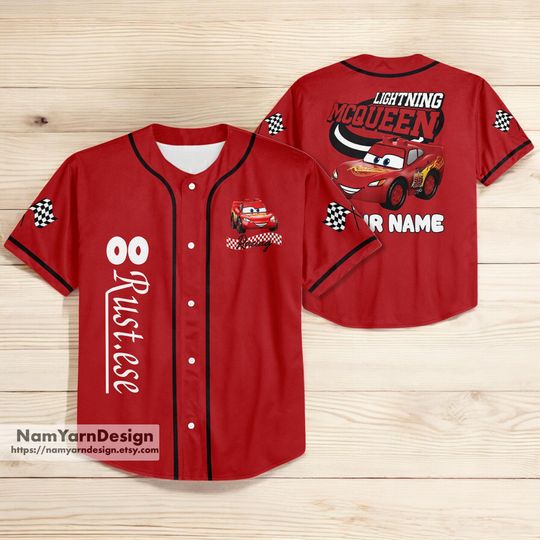 Discover Lightning McQueen Custom Baseball Jersey: Personalized Team Outfit