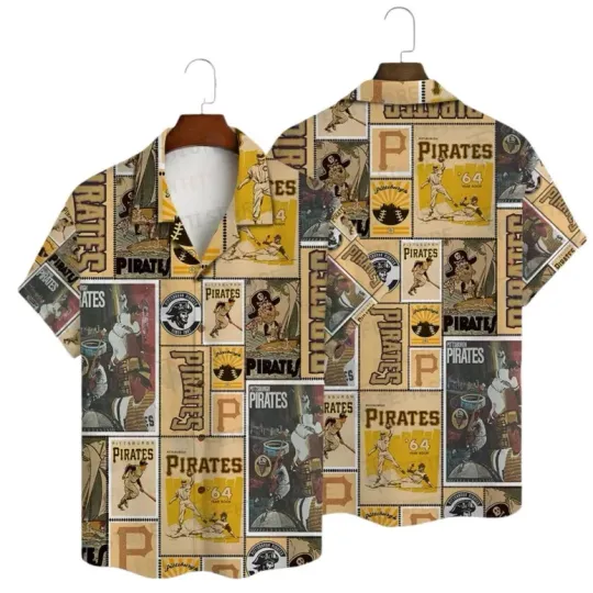 Discover Pitsburrgh Piirattes Vintage Collage Hawaiian Shirt Summer Aloha, Gift for Fan