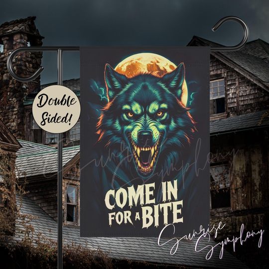Discover Werewolf humor halloween Garden Flag