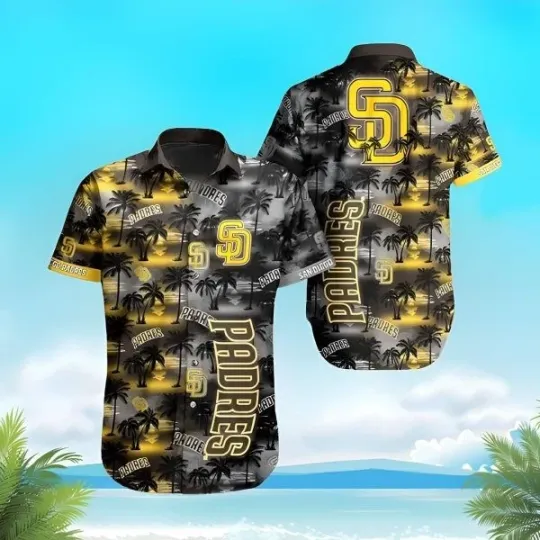 Discover Dark Palm Islands San Diego Baseball Hawaiian Shirt Beach Gift, Gift for Fan
