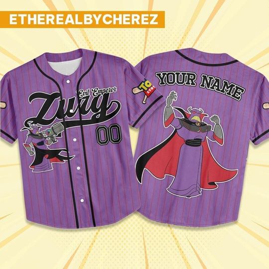 Discover Custom Toy Story Zurg Purple Baseball Jersey, Disney matching Outfit, Personalized Gift, Disneyland family Shirt
