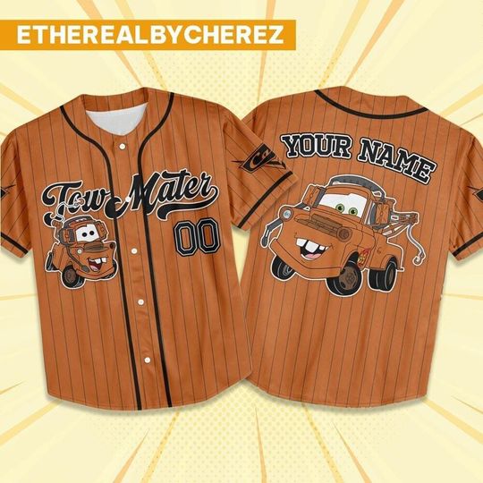 Discover Custom Toy Story Mater Brown Baseball Jersey, Disney matching Outfit, Personalized Gift, Disneyland family Shirt