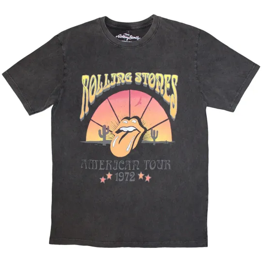 Official Rolling Stones American Tour 72 Grey Premium Stonewash T-Shirt
