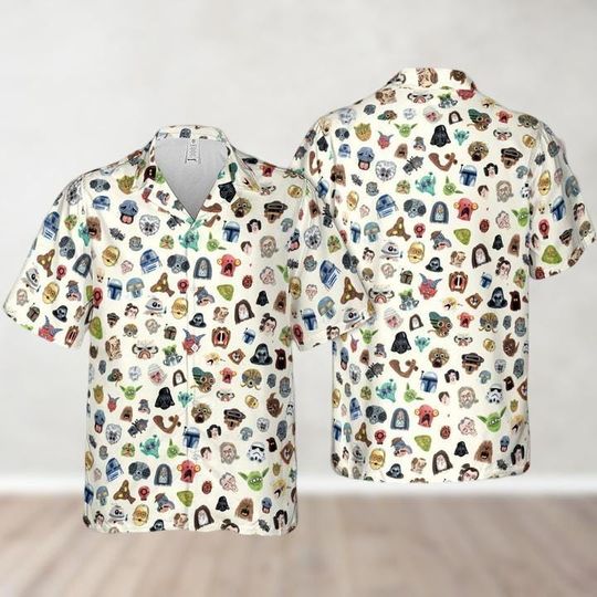 Discover Star Wars Pattern Hawaiian Shirt, Star War Button Shirt, Starwar Summer Beach Shirt, Disney Movie Shirt For Men Women Youth, Aloha Gift