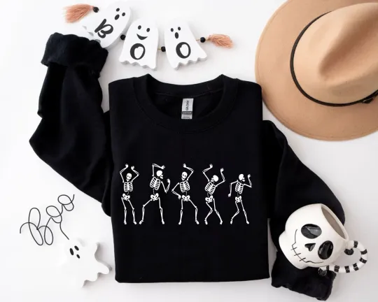 Halloween Dancing Skeleton Sweatshirt for Kids and Adults