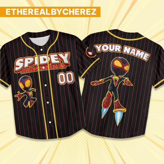 Discover Personalize Spidey, Miles Morales And Friends, Custom Spider Verse Baseball Jersey Team, Disney Baseball Team Outfits