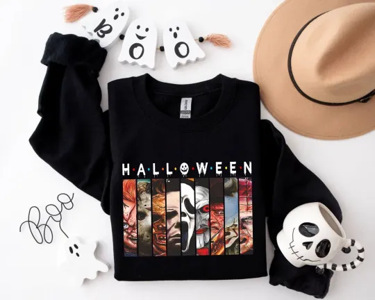 Discover Halloween Scary Characters Sweatshirt for Kids and Adults