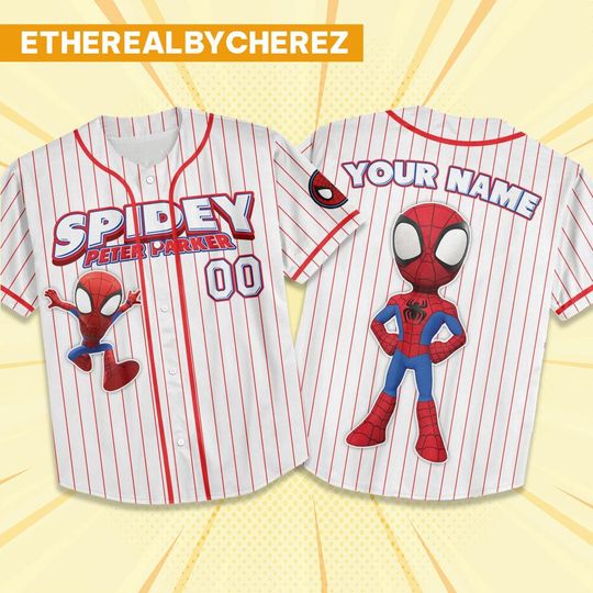 Discover Personalize Spidey, Peter Parker And Friends Red, Custom Spider Verse Baseball Jersey Team, Disney Baseball Team Outfits