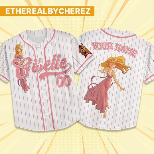 Discover Custom Disney Princess Gisselle Cute, Custom Name Disney Enchanted Game Day Kid Adult Jersey, Gift For kids, Disney Princess Matching Gift