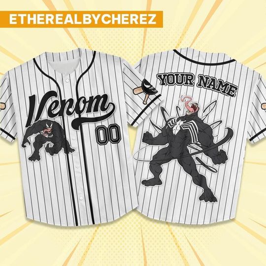 Personalize Spidey Venom Cute, Custom Spider Verse Baseball Jersey Team, Disney Baseball Team Outfit