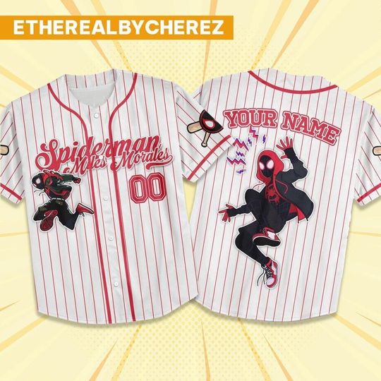 Personalize Spidey Spiderman Miles Morales And His Amazing Friends Cute, Custom Spider Verse Baseball Jersey Team, Disney Baseball Outfit