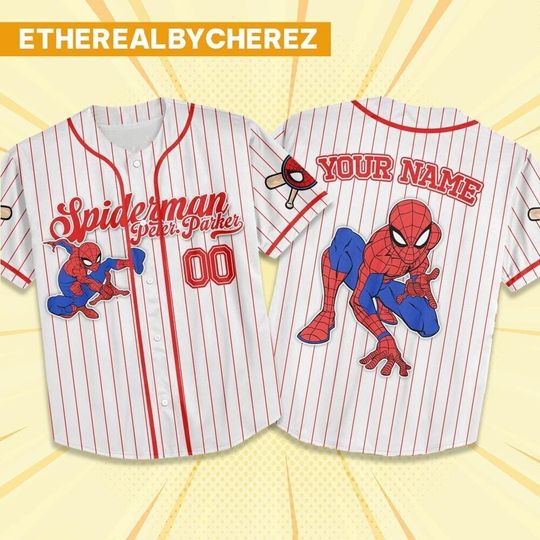 Discover Personalize Spidey Spiderman Peter Parker, Custom Spider Verse Baseball Jersey Team, Disney Baseball Team Outfit