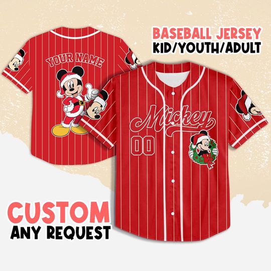 Discover Custom Disney Mickey Mouse Baseball Jersey, Disney Mickey Mouse Jersey, Disney Baseball Team Outfit