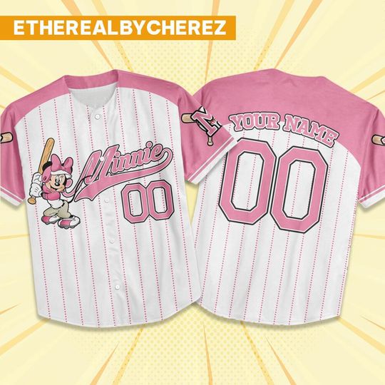 Discover Custom Disney Minnie and Friends, Personalized Disney Baseball Outfits, Minnie Birthday Jersey, Disney matching Shirts, Gift for Kids