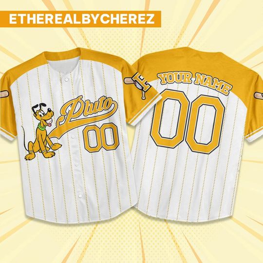 Discover Custom Disney Pluto and Friends, Personalized Disney Baseball Outfits, Pluto Birthday Jersey, Disney matching Shirts, Gift for Kids