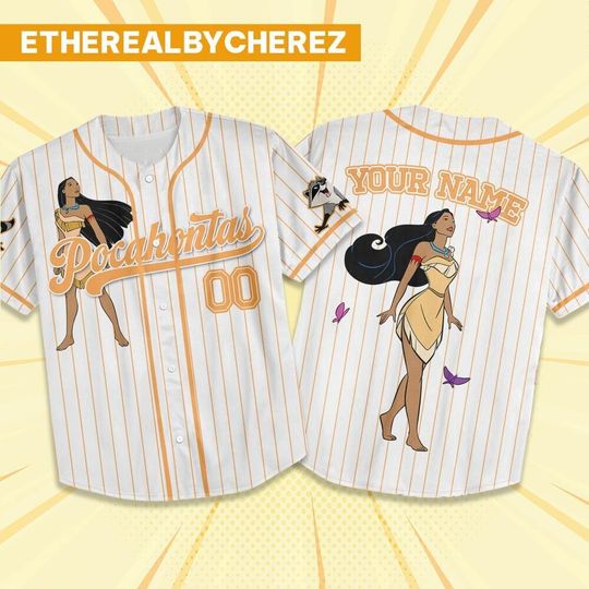 Discover Custom Disney Princess Pocahontas, Custom Name Disney Pocahontas Game Day Kid Adult Jersey, Gift For kids, Disney Princess Matching Gift