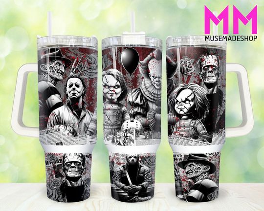Discover Horror Movies 40oz Tumbler, Halloween Tumbler 40oz, Halloween Horror 40oz Tumbler Wrap