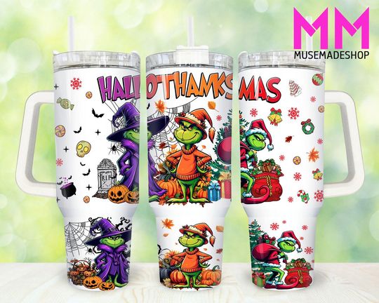 Discover Happy Hallothanksmas 40oz Tumbler, Merry Christmas Tumbler 40oz