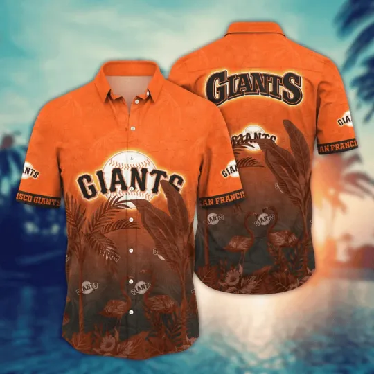 Discover San Francisco Baseball Sunset Flamingo Hawaiian Shirt Unisex Adults, Gift for Fan