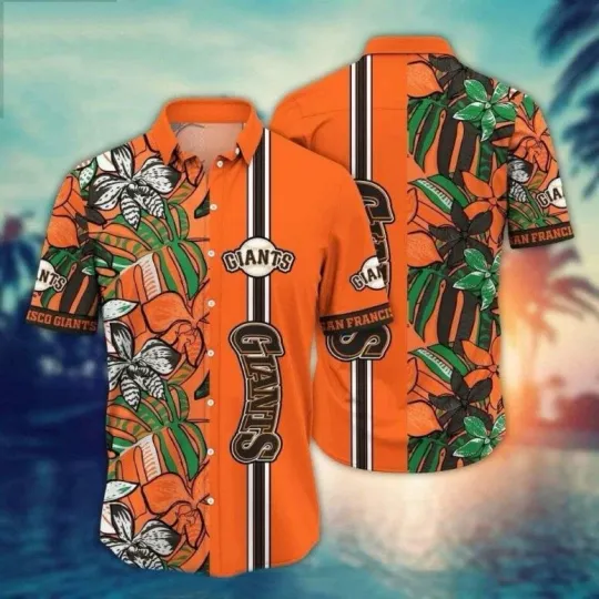 Discover San Francisco Baseball Jungle Leaf Hawaiian Shirt Unisex Adults, Gift for Fan