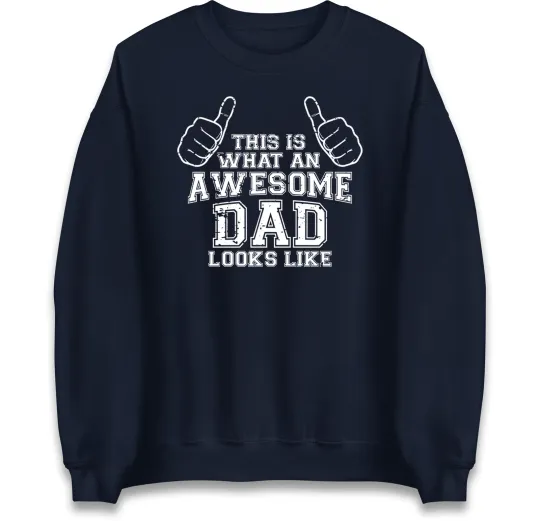 Discover Awesome Dad Sweatshirt with Dad Humor Fade Jumper for Father's Day