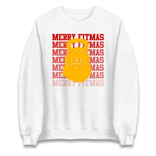 Discover Santa Merry Fitmas Christmas Sweatshirt, Offensive Christmas Jumper