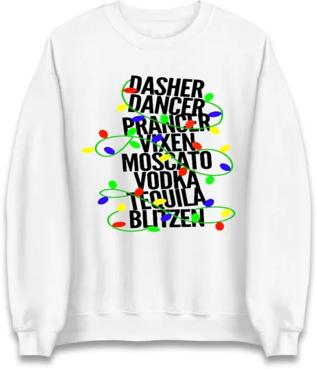 Discover Reindeer Santa Funny Name List Christmas Holiday Sweatshirt