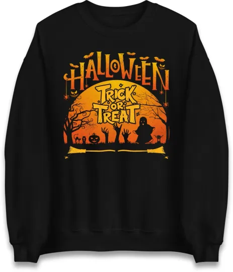 Discover Halloween Pumpkin Sweatshirt for Night Parties