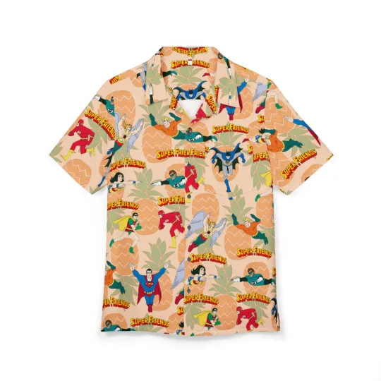 Super Friends TV Show Hawaiian Shirt, Classic Fan Gift, Button-Down Unisex Top