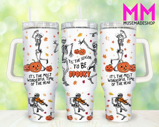 Discover Dancing Skeletons 40oz Tumbler, Halloween Tumbler 40oz, Halloween Horror 40oz Tumbler Wrap