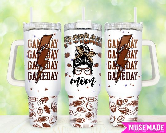 Discover Football Mom 40oz Tumbler, Football Mama Tumbler 40oz, Football Season 40oz Tumbler Wrap