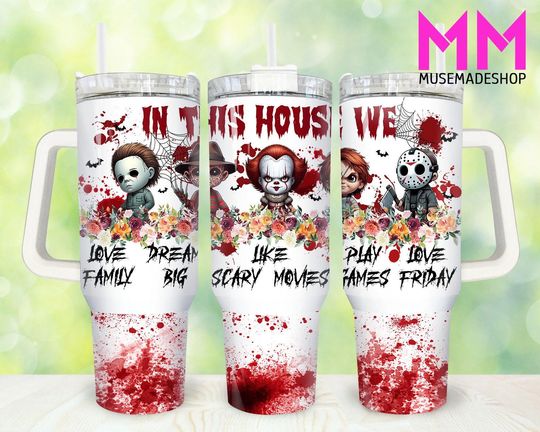 Discover Horror Movies 40oz Tumbler, Halloween Tumbler 40oz, Halloween Horror 40oz Tumbler Wrap