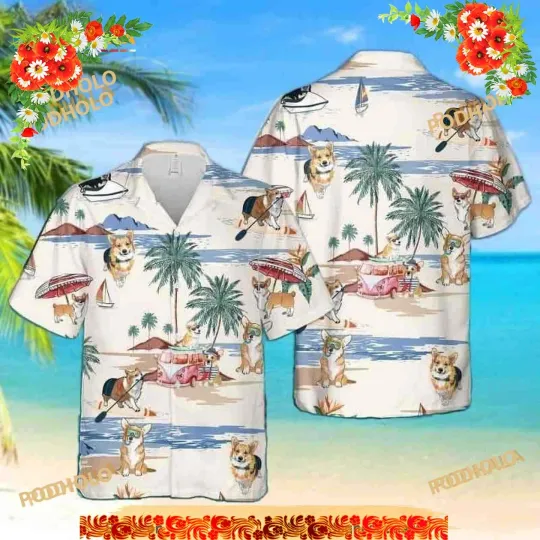 Discover Cool Corgi Funny Hawaiian Shirt Summer Pattern Gift For Dog Mom