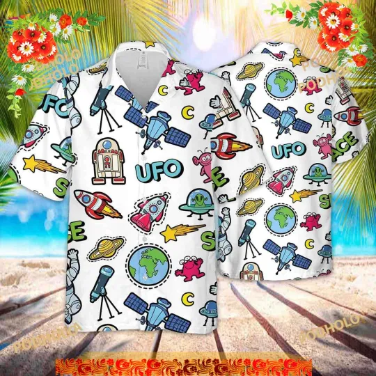 Discover Scenery UFO Hawaiian Shirt, Scenery Summer Aloha Shirt For Women Men
