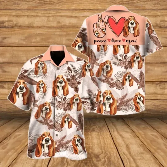 Discover Basset Hound Dog Beach Summer Hawaiian Shirt