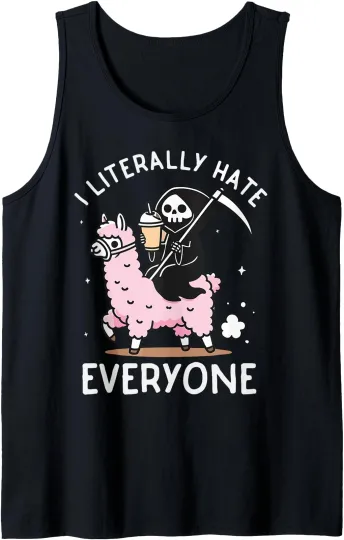 Discover Funny I Literally Hate Everyone Tank Top