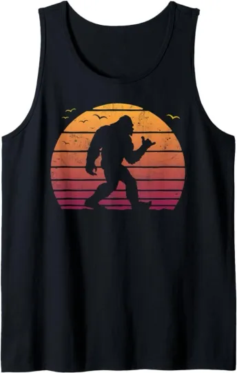 Discover Bigfoot Surfing Tank Top, Beach Vacation, Retro Surfboard Shaka
